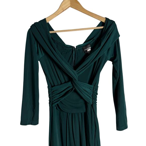 Zac Posen Emerald Green Off Shoulder Cocktail Maxi Formal Gown 10 - Picture 7 of 16